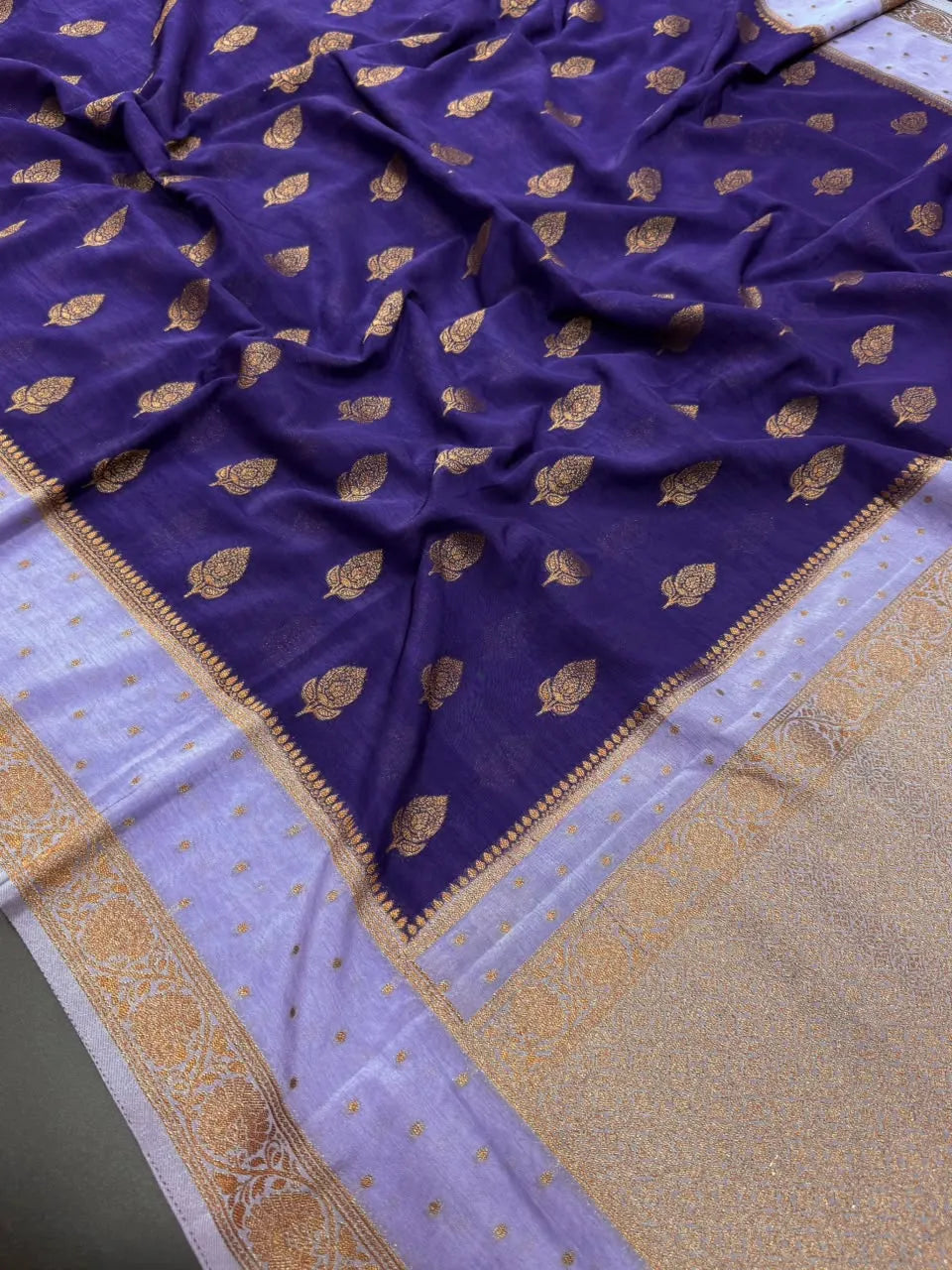 Semi Chiffon Silk Saree with Zari Border