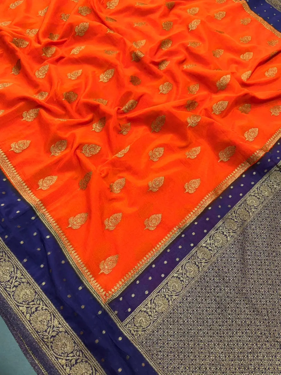 Semi Chiffon Silk Saree with Zari Border
