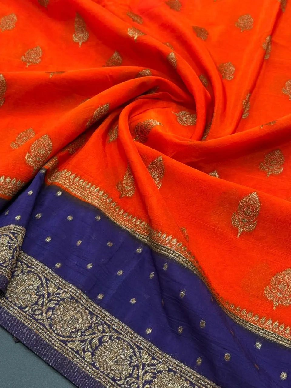 Semi Chiffon Silk Saree with Zari Border