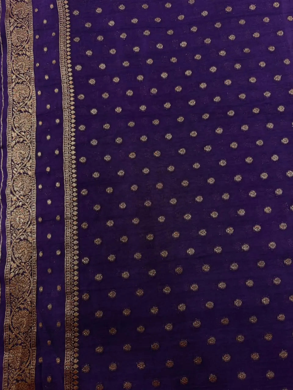 Semi Chiffon Silk Saree with Zari Border
