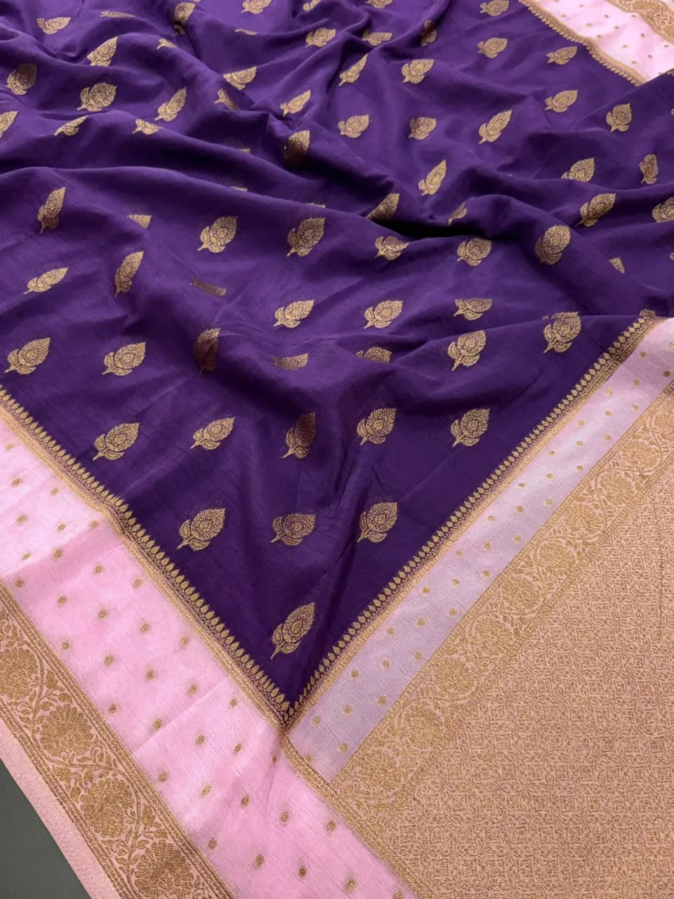 Semi Chiffon Silk Saree with Zari Border