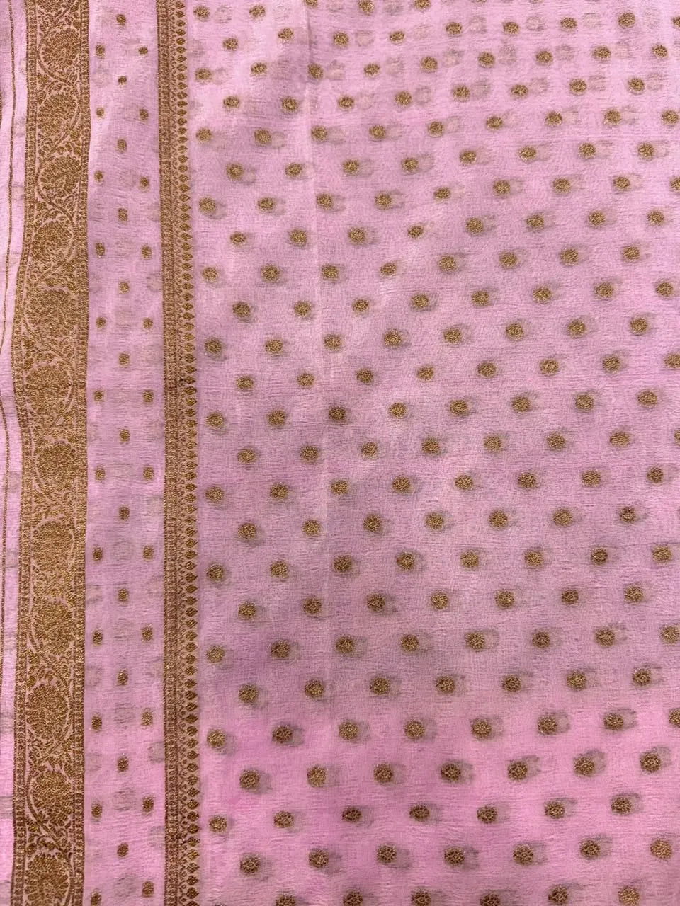 Semi Chiffon Silk Saree with Zari Border