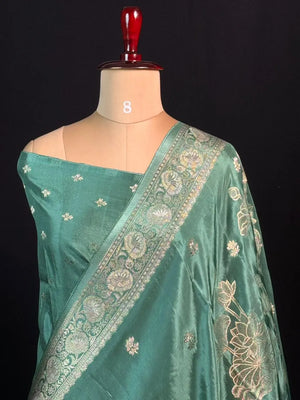 Lustre Weave Viscose Tissue Silk Saree