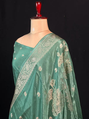 Lustre Weave Viscose Tissue Silk Saree