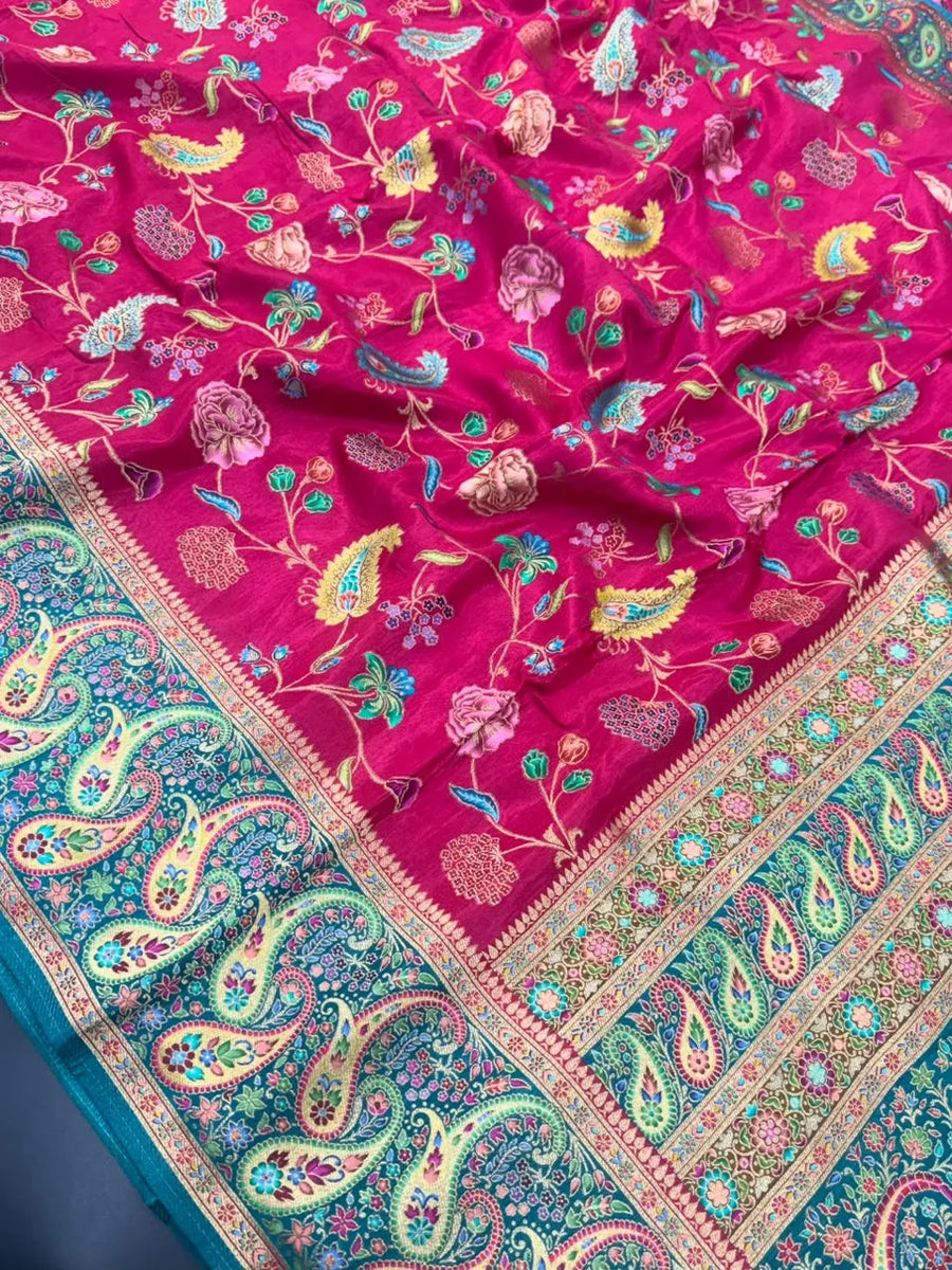 Pashmina Silk Saree with Zari Border