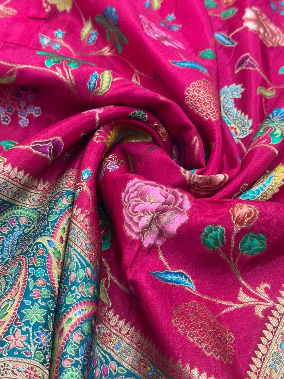 Pashmina Silk Saree with Zari Border