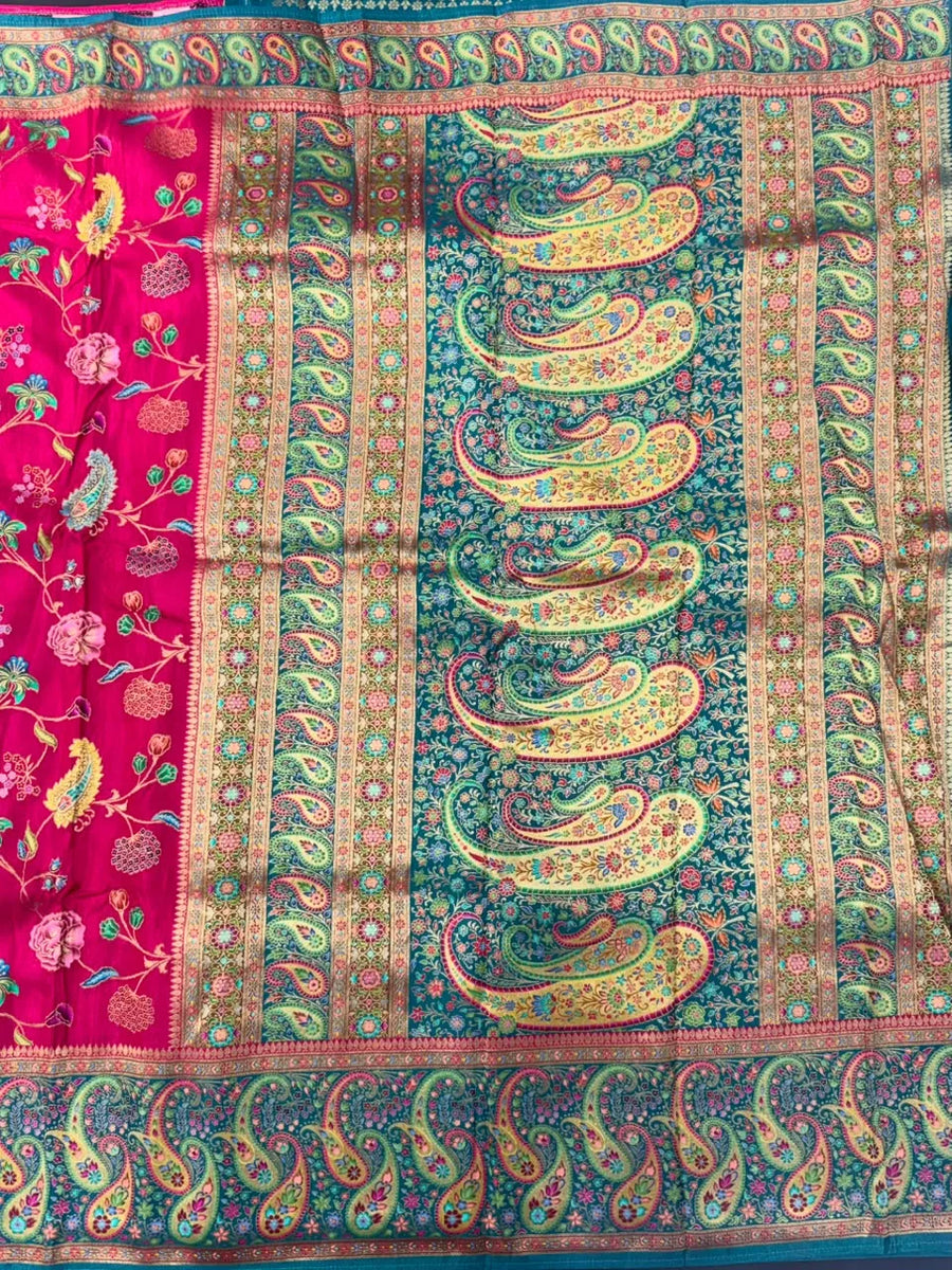 Pashmina Silk Saree with Zari Border