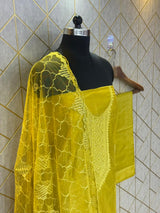 Ethereal Tradition – Pure Raw Silk Unstitched Ensemble