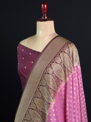 Royal Charm Chiffon Georgette Saree (Mango Border)