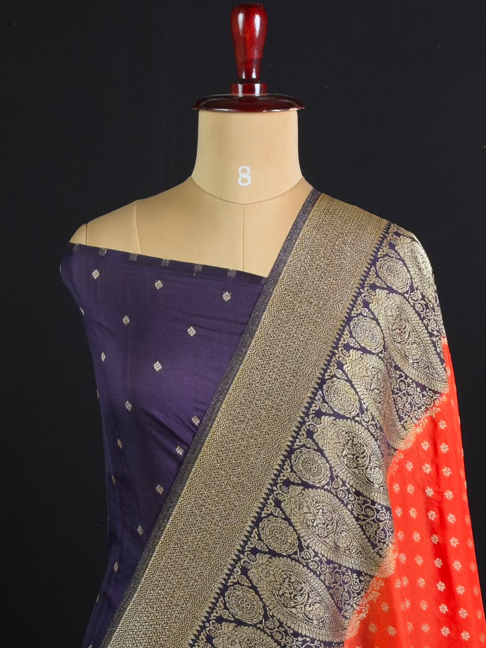 Royal Charm Chiffon Georgette Saree (Mango Border)
