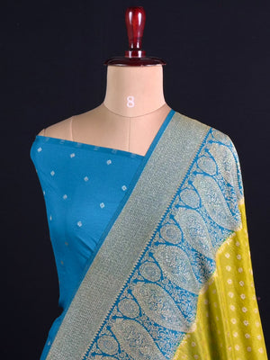 Royal Charm Chiffon Georgette Saree (Mango Border)