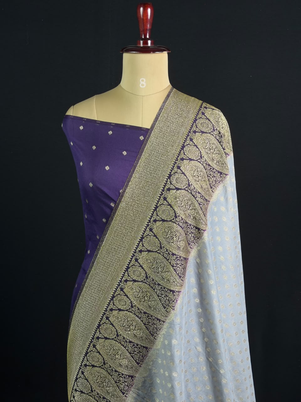 Royal Charm Chiffon Georgette Saree (Mango Border)