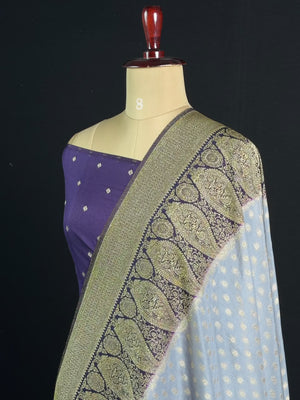 Royal Charm Chiffon Georgette Saree (Mango Border)