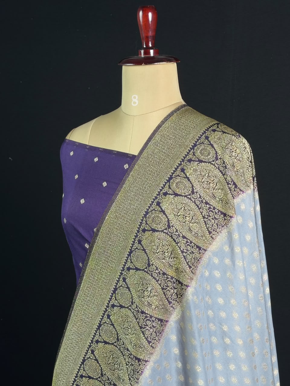 Royal Charm Chiffon Georgette Saree (Mango Border)