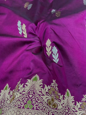 Pure Katan Silk Saree – Gul-E-Meena Elegance Collection
