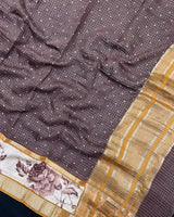 Musk Banarasi Malai Cotton Silk Saree- Gulab Sico