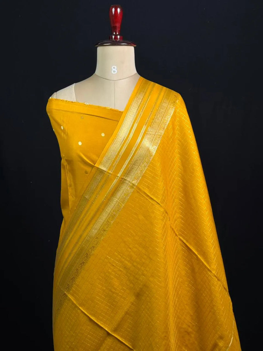 Semi Raw Silk Saree with Zari Border