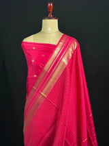 Semi Raw Silk Saree with Zari Border