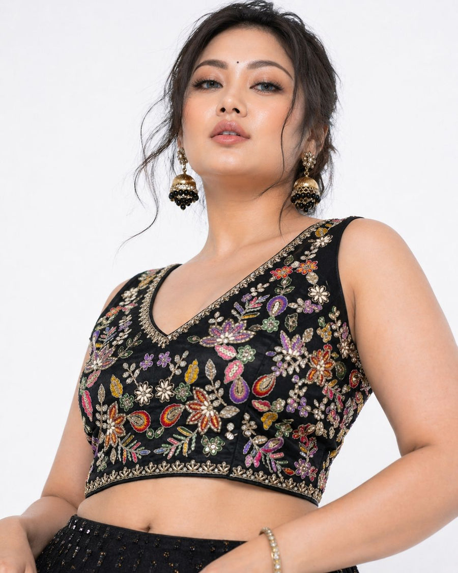 Classic Velvet Heavy Work Ethnic Blouse