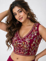 Classic Velvet Heavy Work Ethnic Blouse