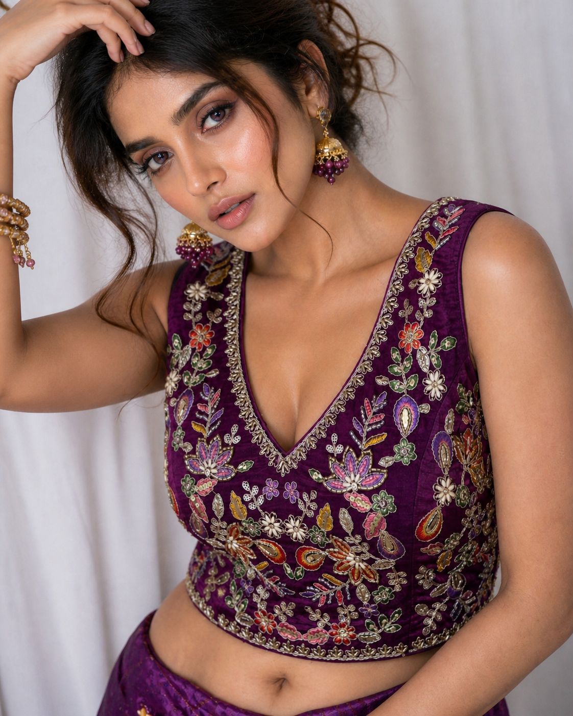 Classic Velvet Heavy Work Ethnic Blouse