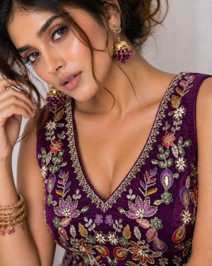 Classic Velvet Heavy Work Ethnic Blouse