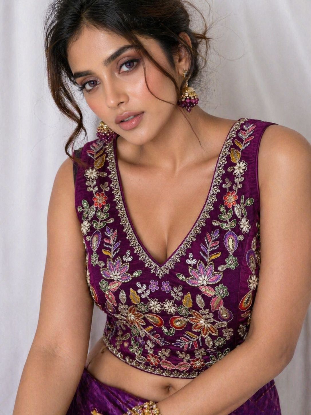 Classic Velvet Heavy Work Ethnic Blouse