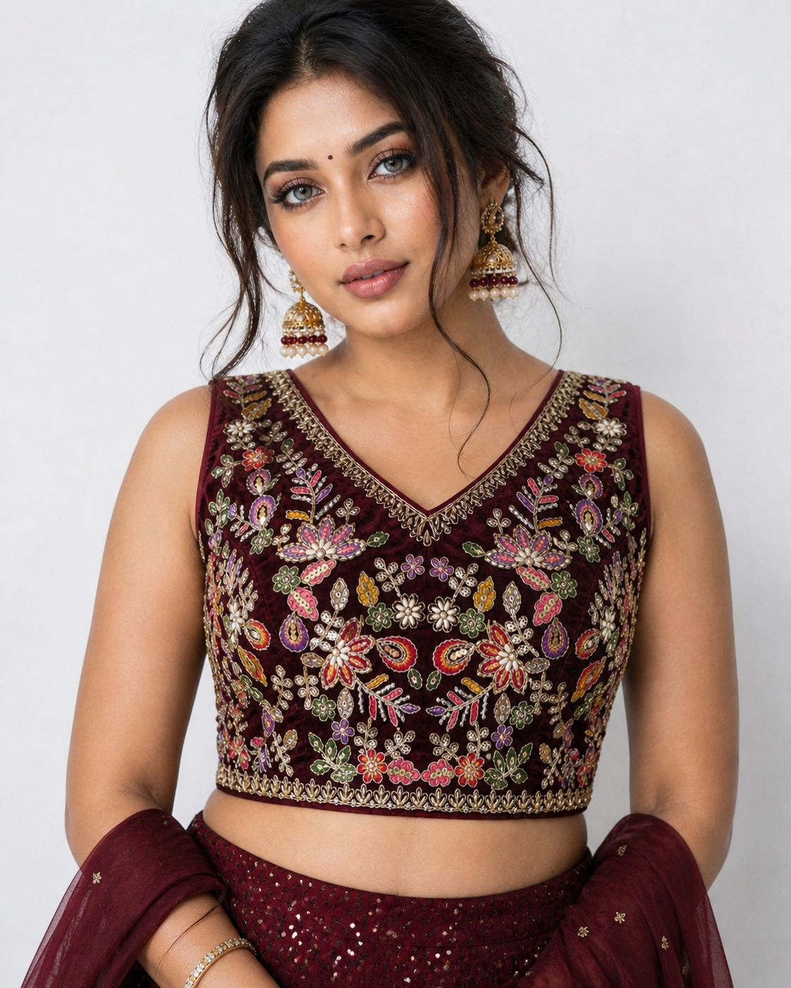 Classic Velvet Heavy Work Ethnic Blouse