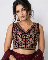 Classic Velvet Heavy Work Ethnic Blouse