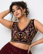 Classic Velvet Heavy Work Ethnic Blouse
