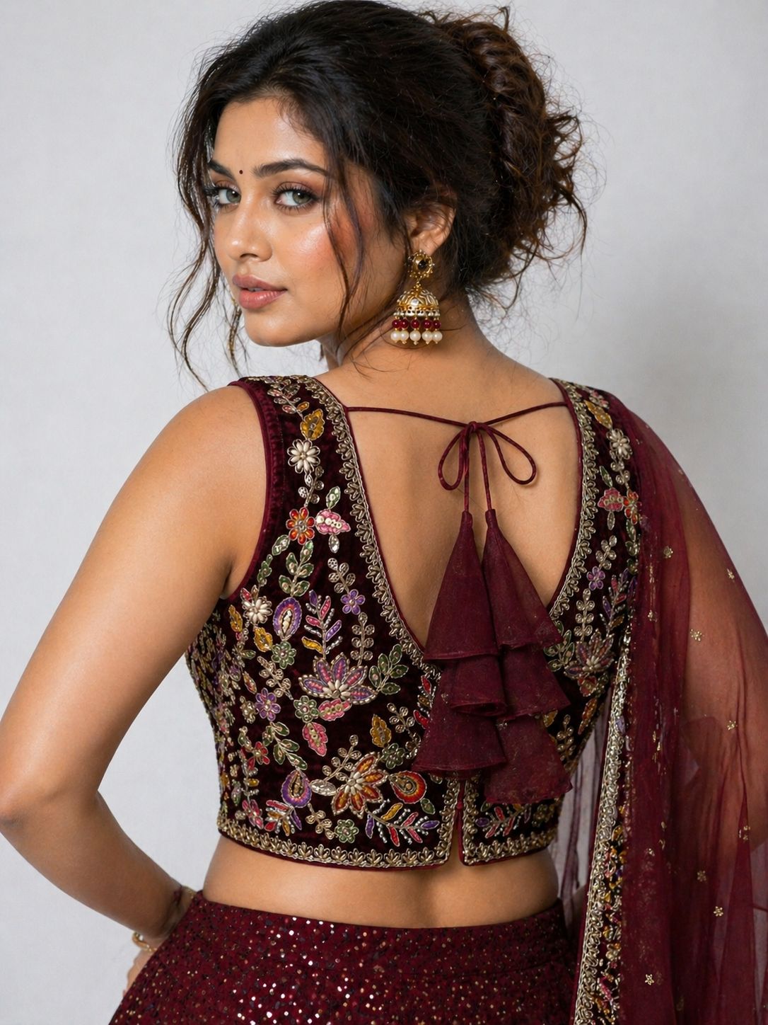 Classic Velvet Heavy Work Ethnic Blouse
