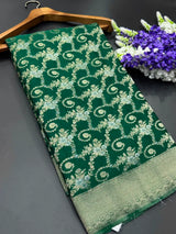 Purple Color Floral Zari Georgette Silk Saree