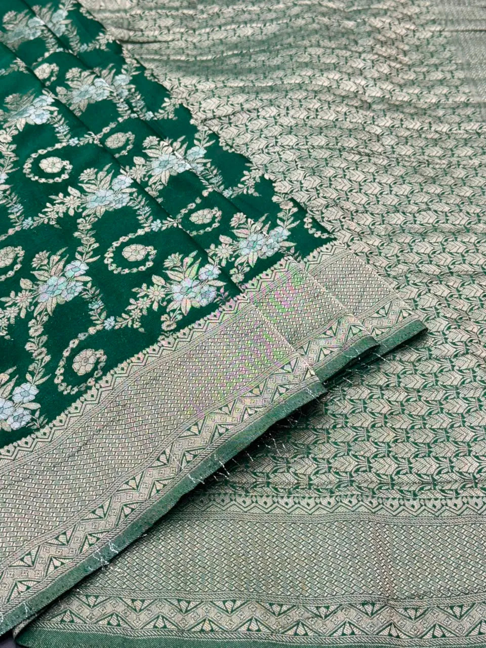 Purple Color Floral Zari Georgette Silk Saree