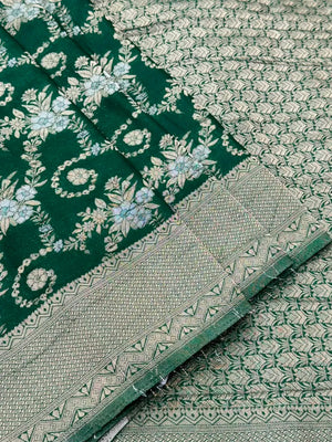 Purple Color Floral Zari Georgette Silk Saree