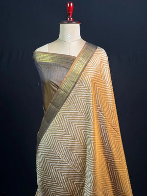 Exclusive Semi Ikaat Silk Festive Saree
