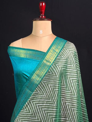 Exclusive Semi Ikaat Silk Festive Saree