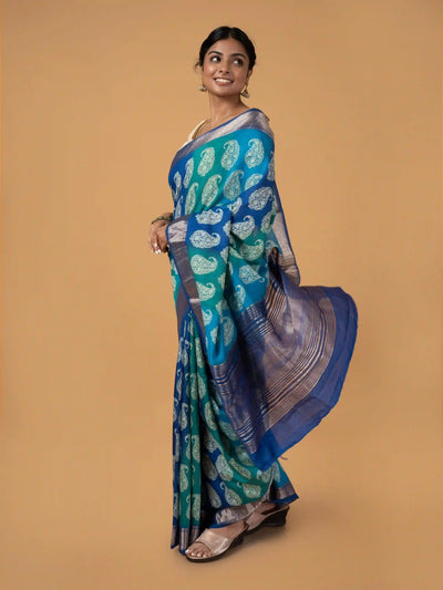 Banarasi Malai Cotton Silk in Shibori Print