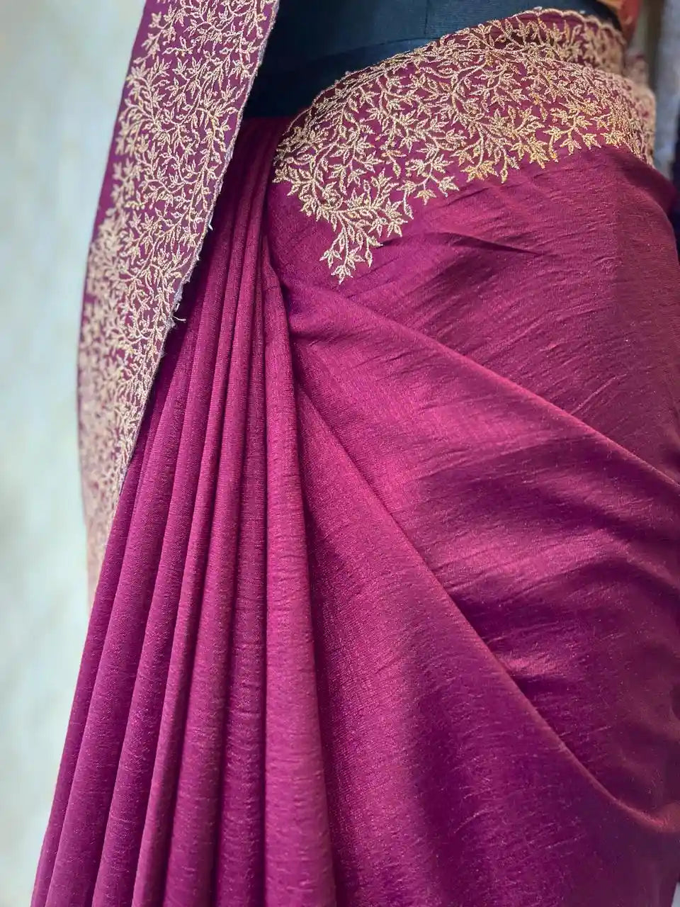 Glamorous Party Wear Vichitra Silk Saree