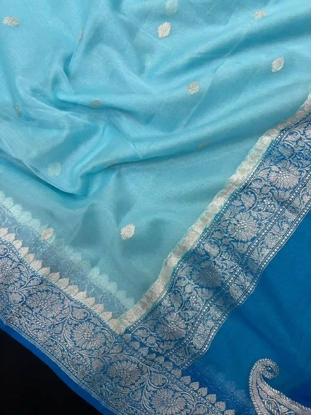Banarasi Pure Khaddi Chiffon Saree