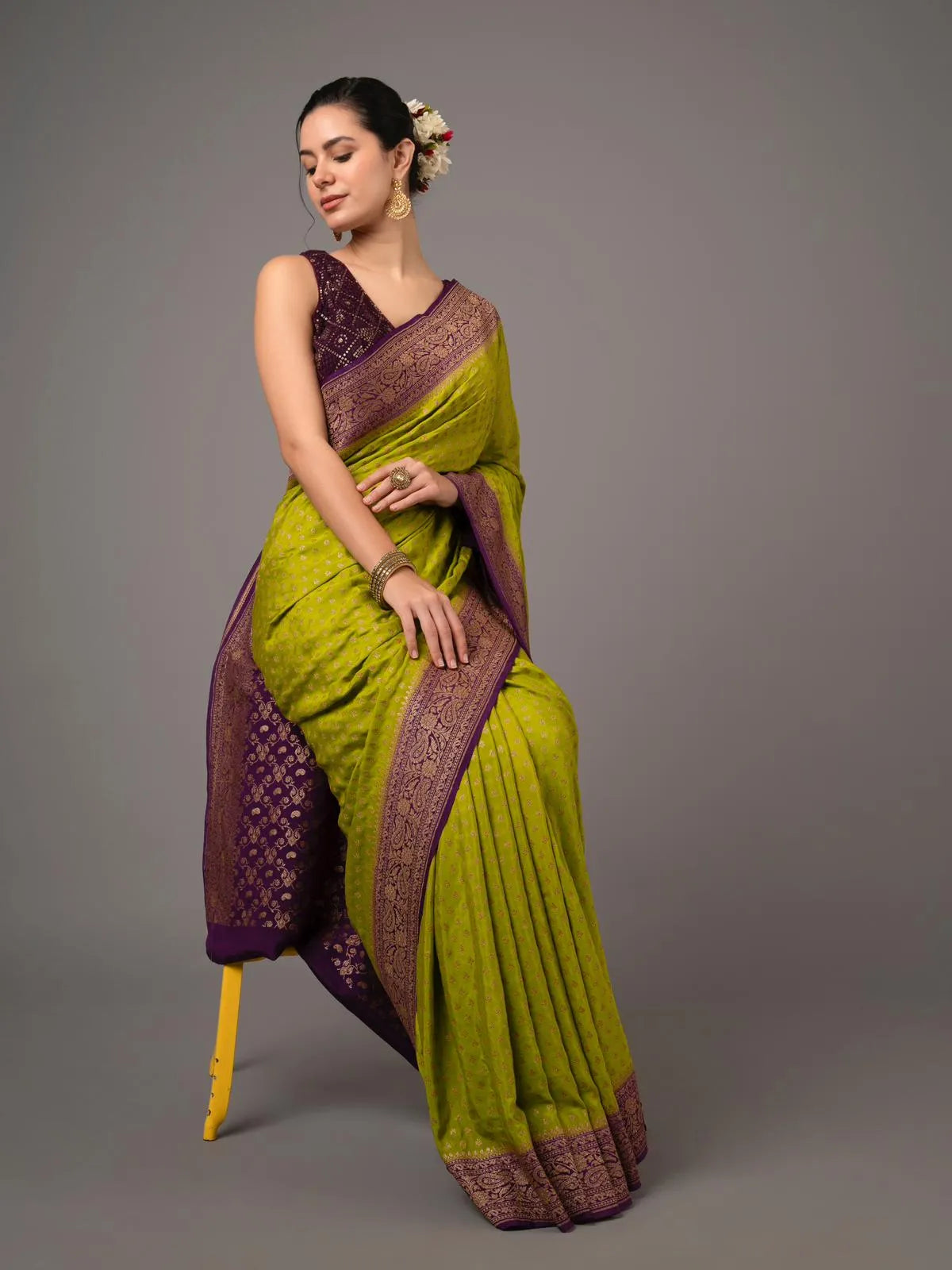 Pure Banarasi Crepe Saree