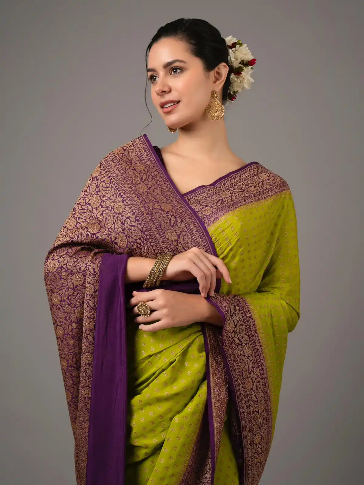 Pure Banarasi Crepe Saree
