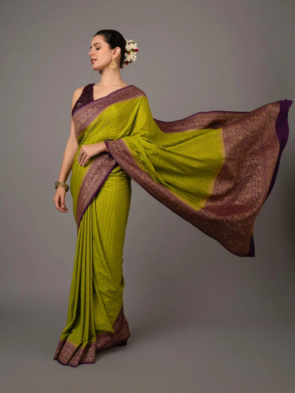 Pure Banarasi Crepe Saree