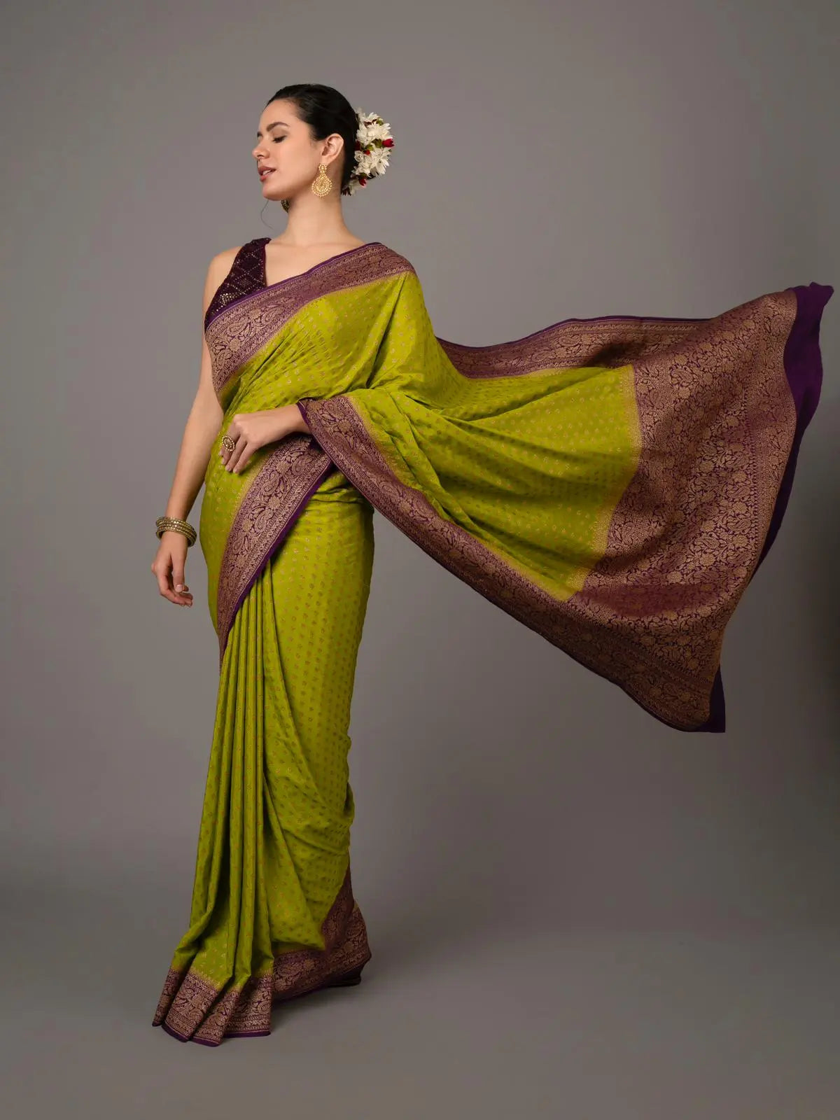 Pure Banarasi Crepe Saree