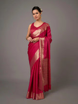 Semi Embossed Mysore Crepe Silk Saree-Binny Crape