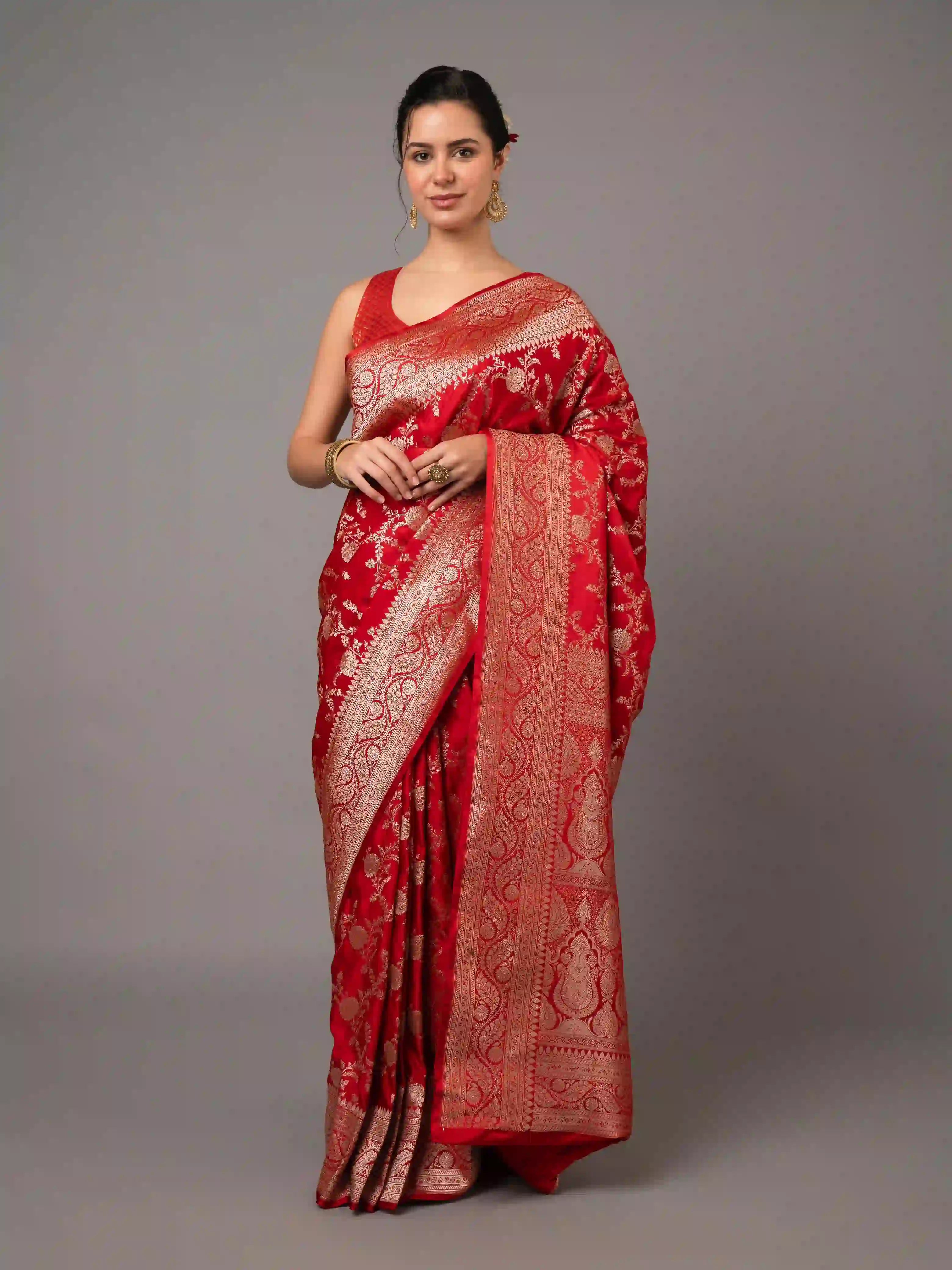 Venice Katan Satin Silk Zari Work Saree