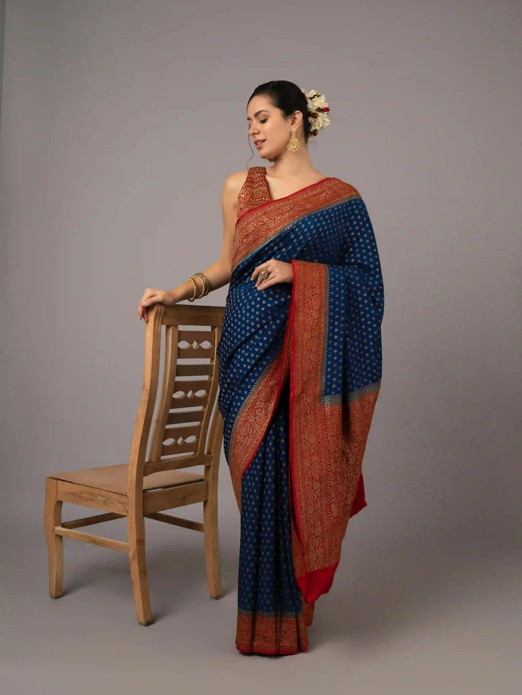 Pure Banarasi Crepe Saree