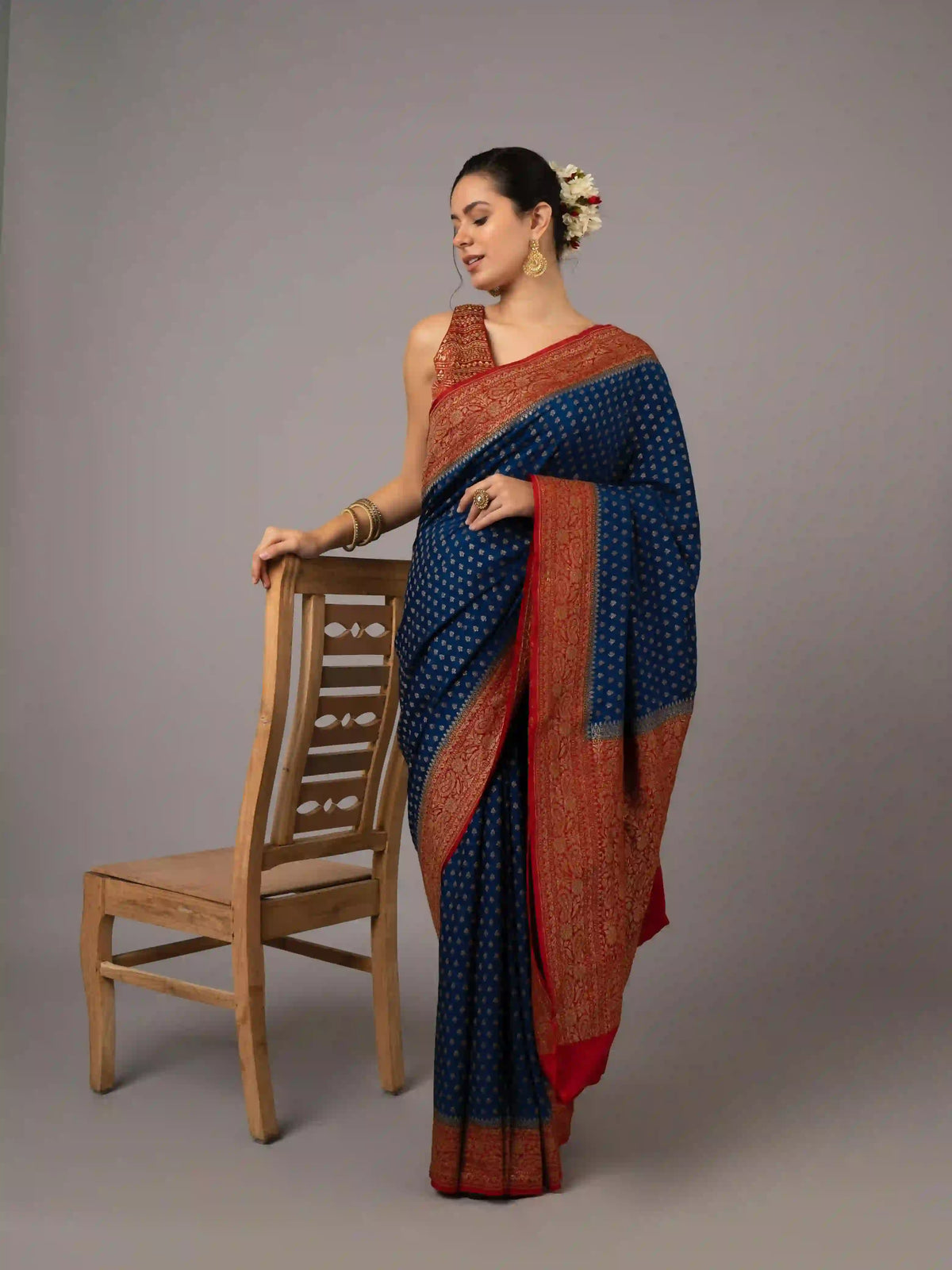 Pure Banarasi Crepe Saree