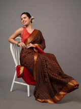 Pure Mysore Crepe Silk Saree-Rohini Chex