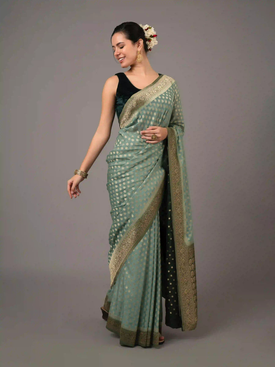 Banarasi Semi Khaddi Butti Georgette Saree