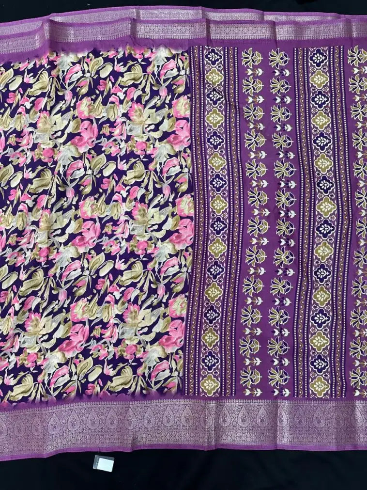 Party Wear Smooth Paper Silk Saree-Reshmi Cutwork (Copy)